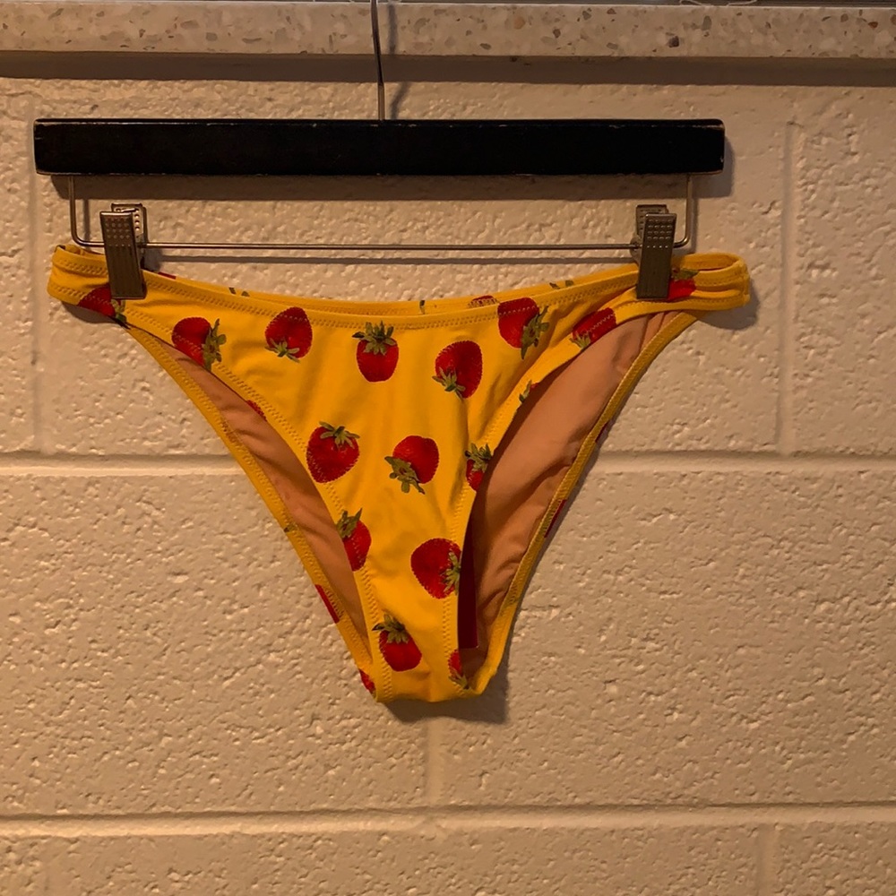 J. Crew x Edie Parker Strawberry Bikini Bottoms